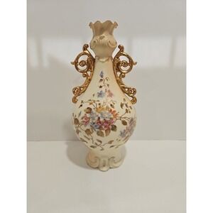 RW Rudolstadt Germany  Double Handle  Floral  Vase 12"h